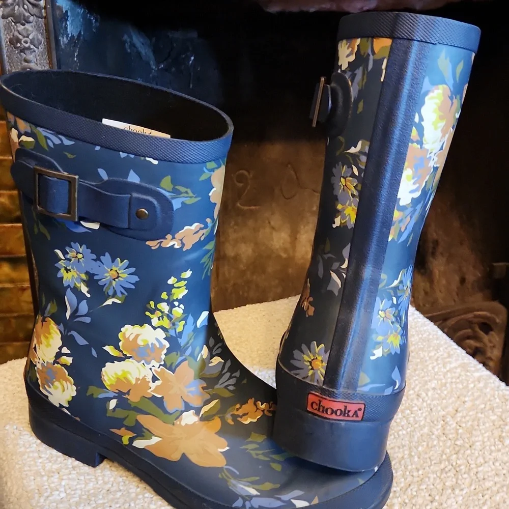 Chook A Floral Print Rain Boots - Picture 2 of 3